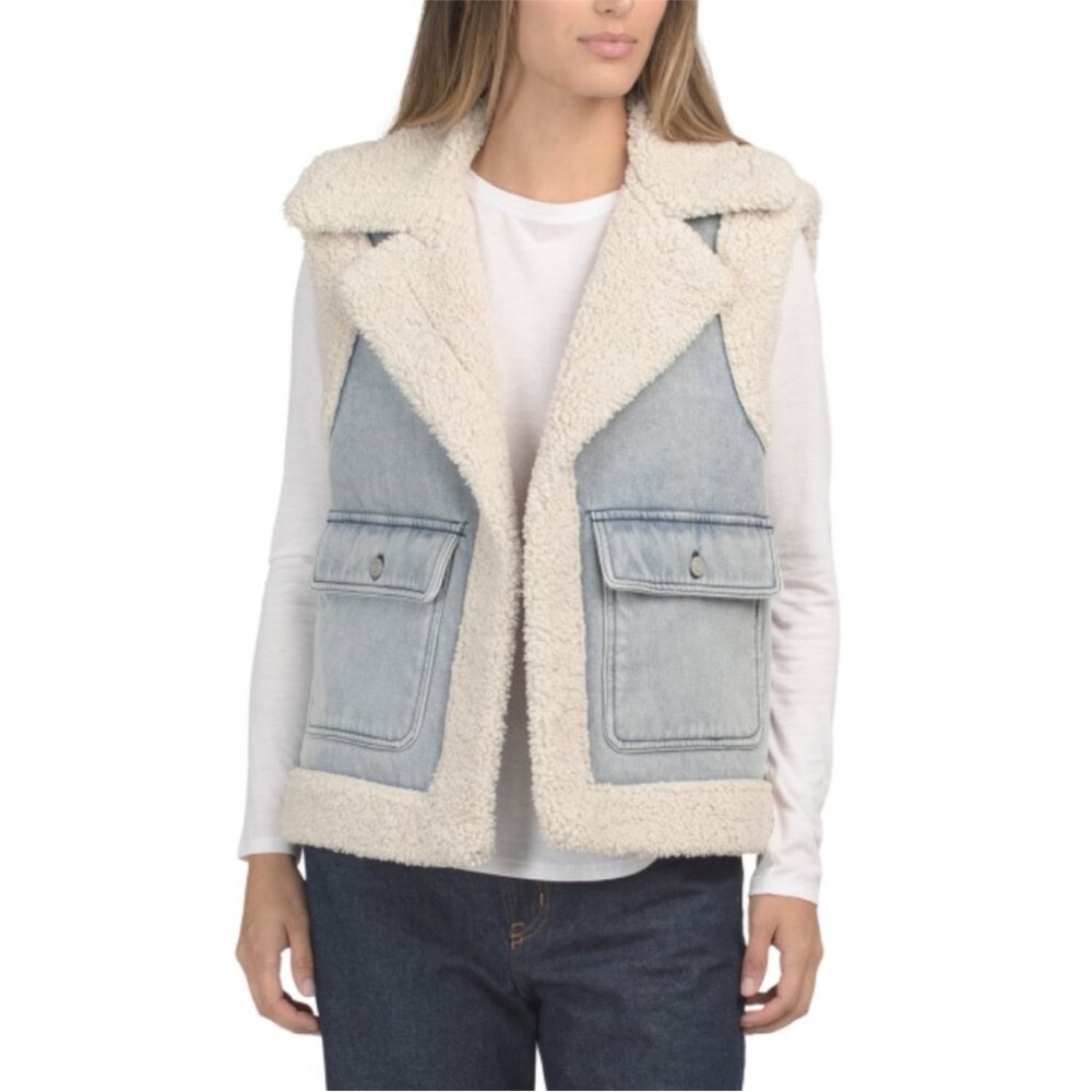 Jason Wu Blue Denim and Cream
Sherpa Vest size xs